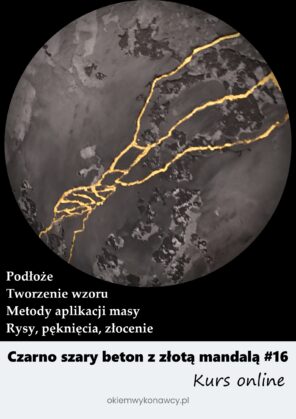Kurs online - Czarno-szary beton z złotą mandalą